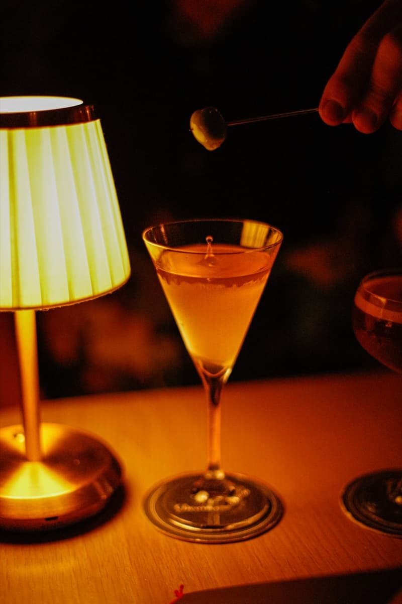 Cocktail by lamplight
